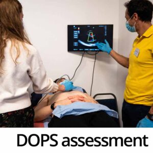 Ultrasound scanning session with DOPS assessment