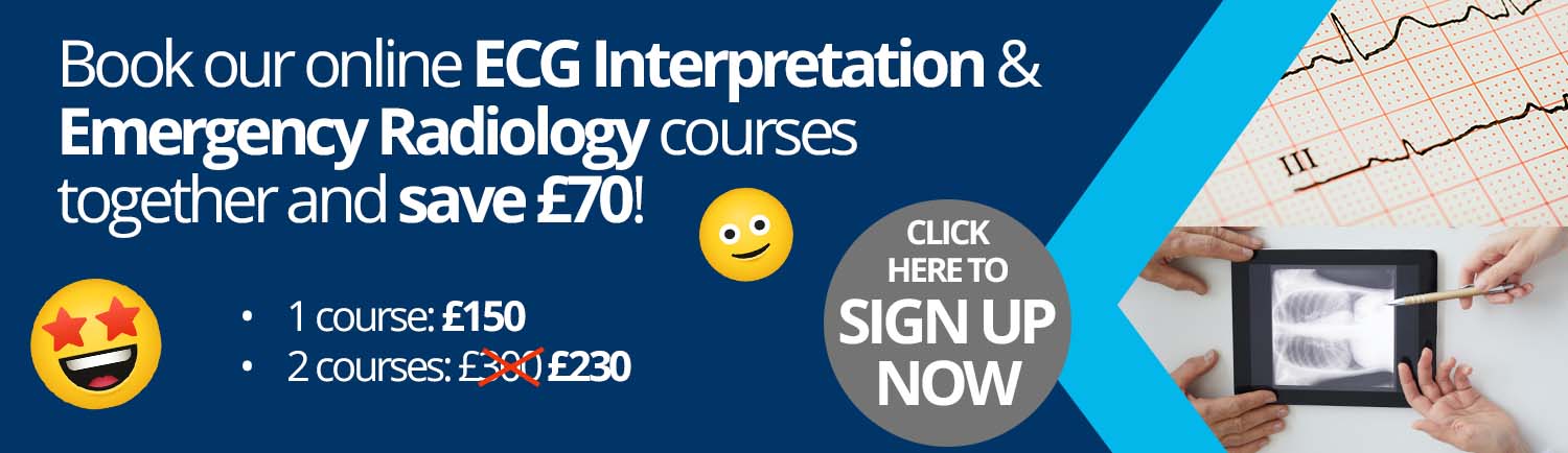 Book our online ECG Interpretation & Emergency Radiology courses together and save £70!